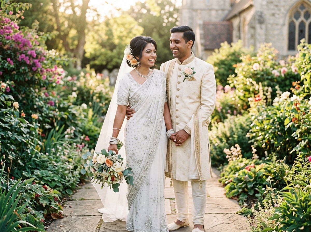 Indian Christian Married Couple in Garden