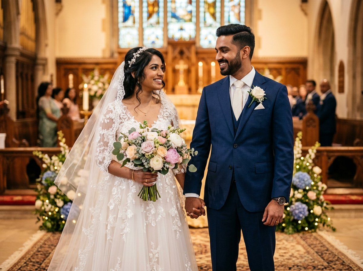 Blessed Christian Couple in Church